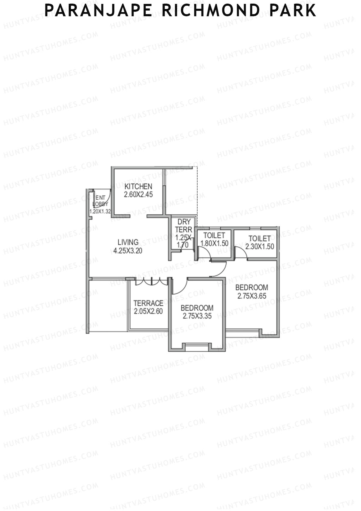 Paranjape Richmond Park Wing F Unit 2 Floor Plan