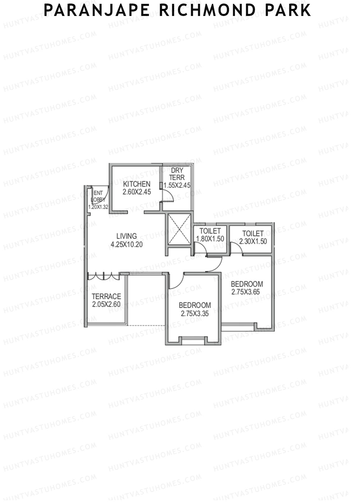Paranjape Richmond Park Wing F Unit 2 Floor Plan