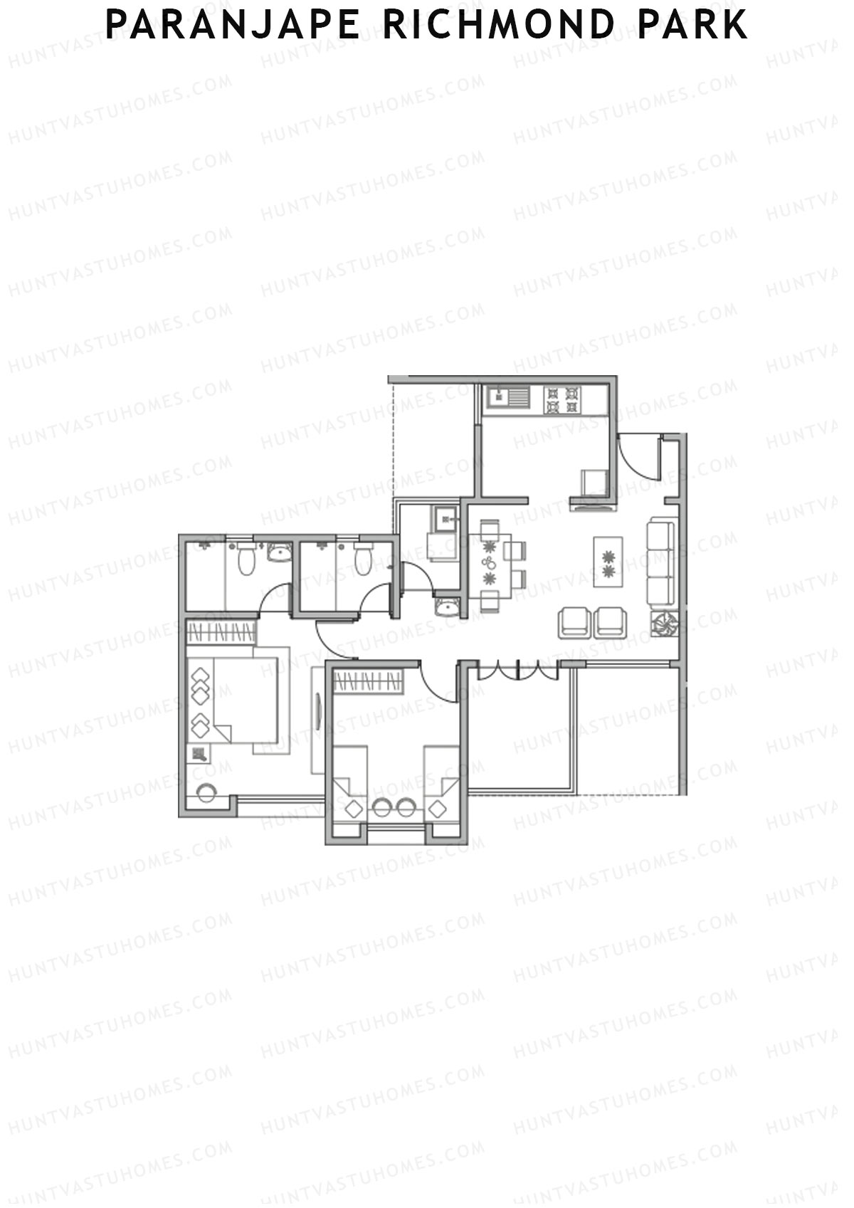 Paranjape Richmond Park Wing F Unit 3 Floor Plan