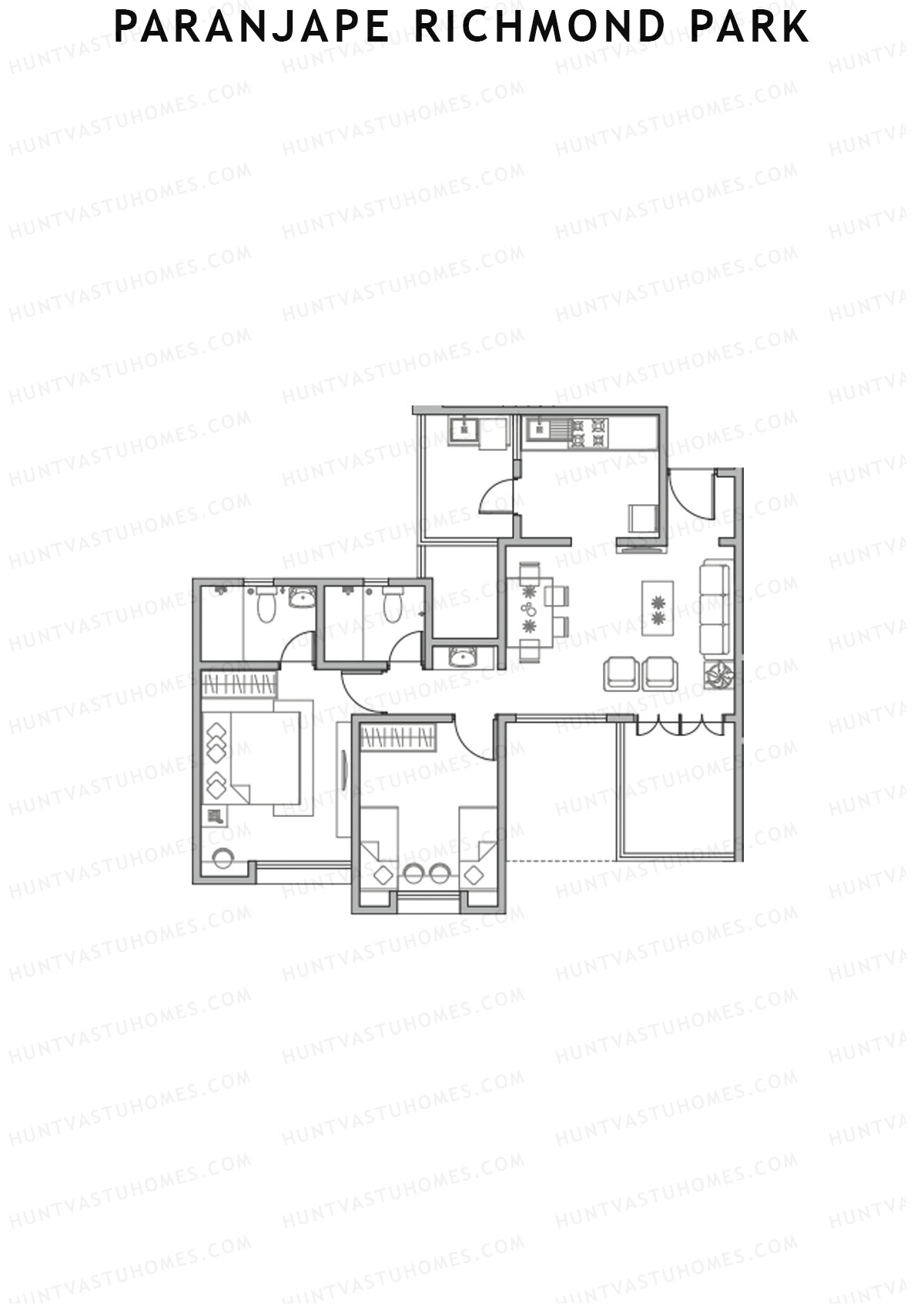 Paranjape Richmond Park Wing F Unit 3 Floor Plan