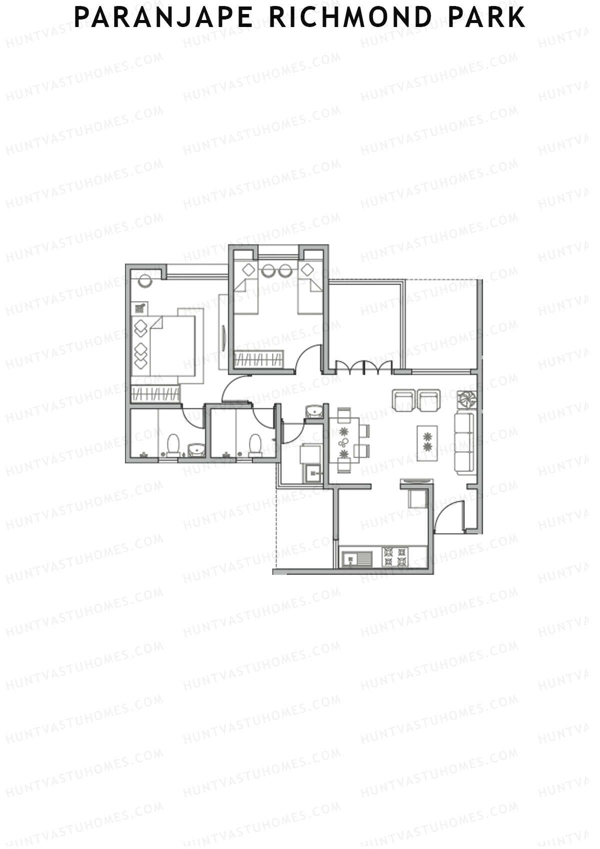 Paranjape Richmond Park Wing F Unit 4 Floor Plan