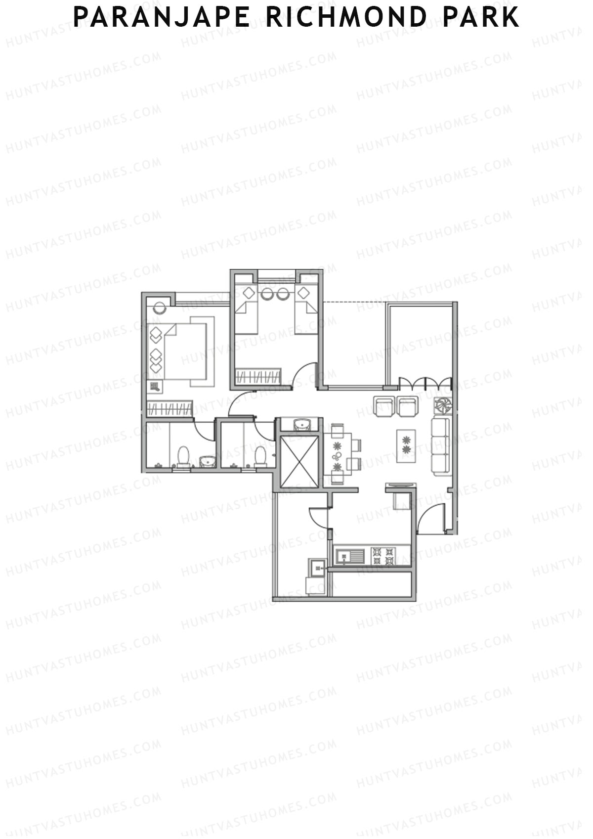 Paranjape Richmond Park Wing F Unit 5 Floor Plan