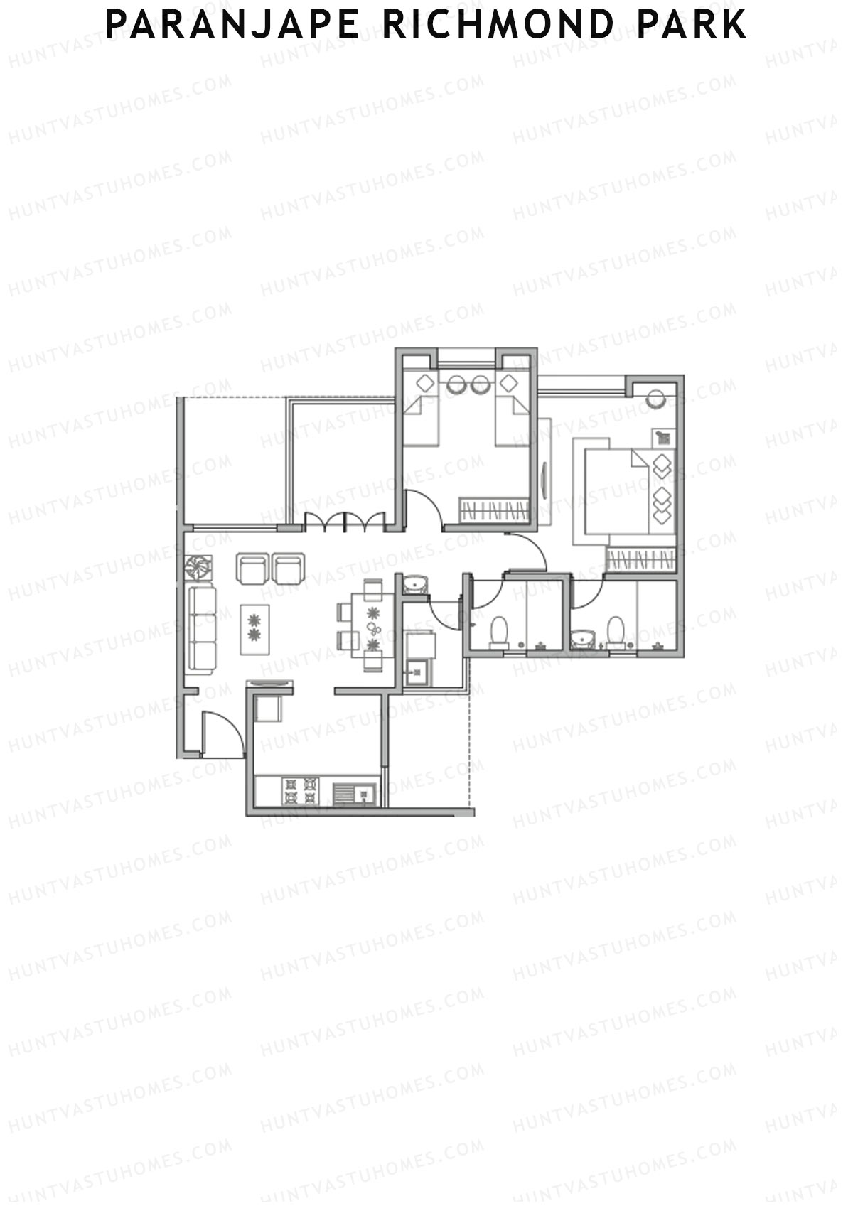 Paranjape Richmond Park Wing F Unit 6 Floor Plan