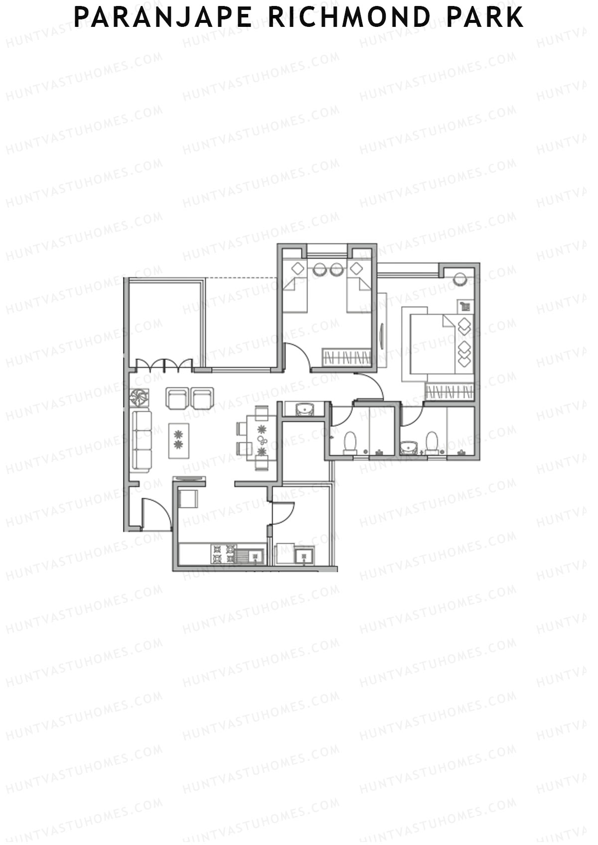 Paranjape Richmond Park Wing F Unit 6 Floor Plan
