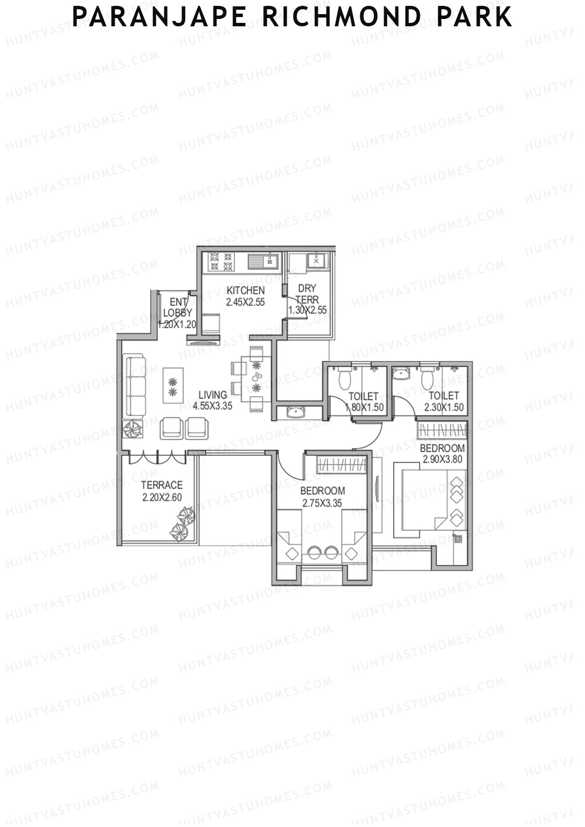 Paranjape Richmond Park Wing G Unit 1 Floor Plan