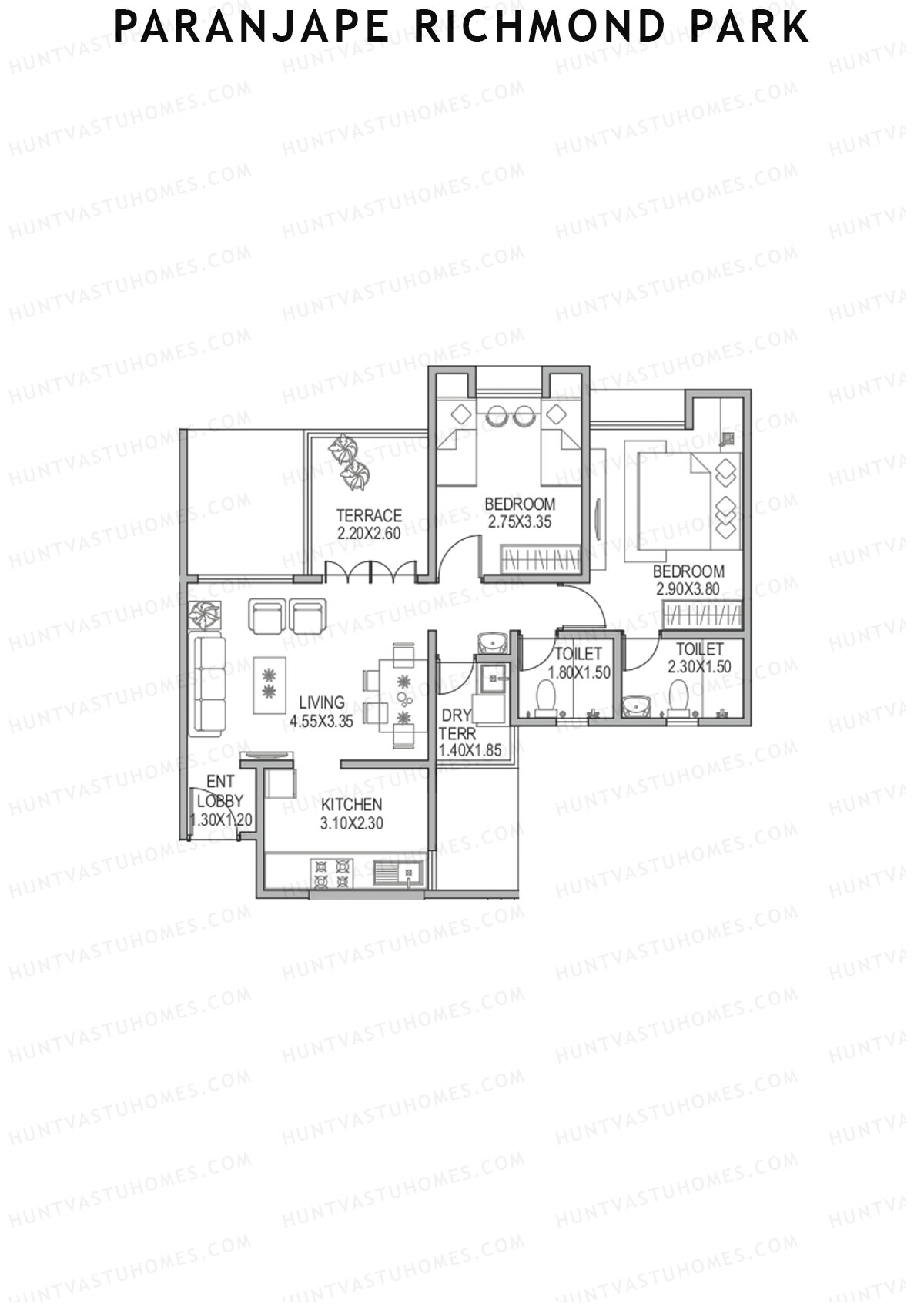 Paranjape Richmond Park Wing G Unit 4 Floor Plan