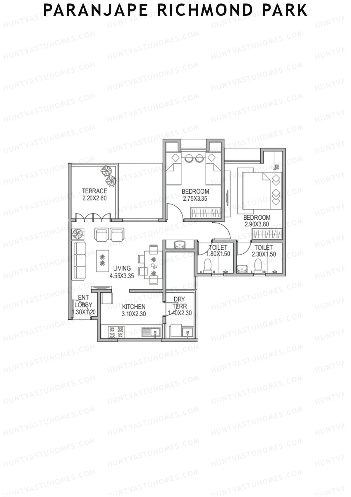 Paranjape Richmond Park Wing G Unit 4 Floor Plan