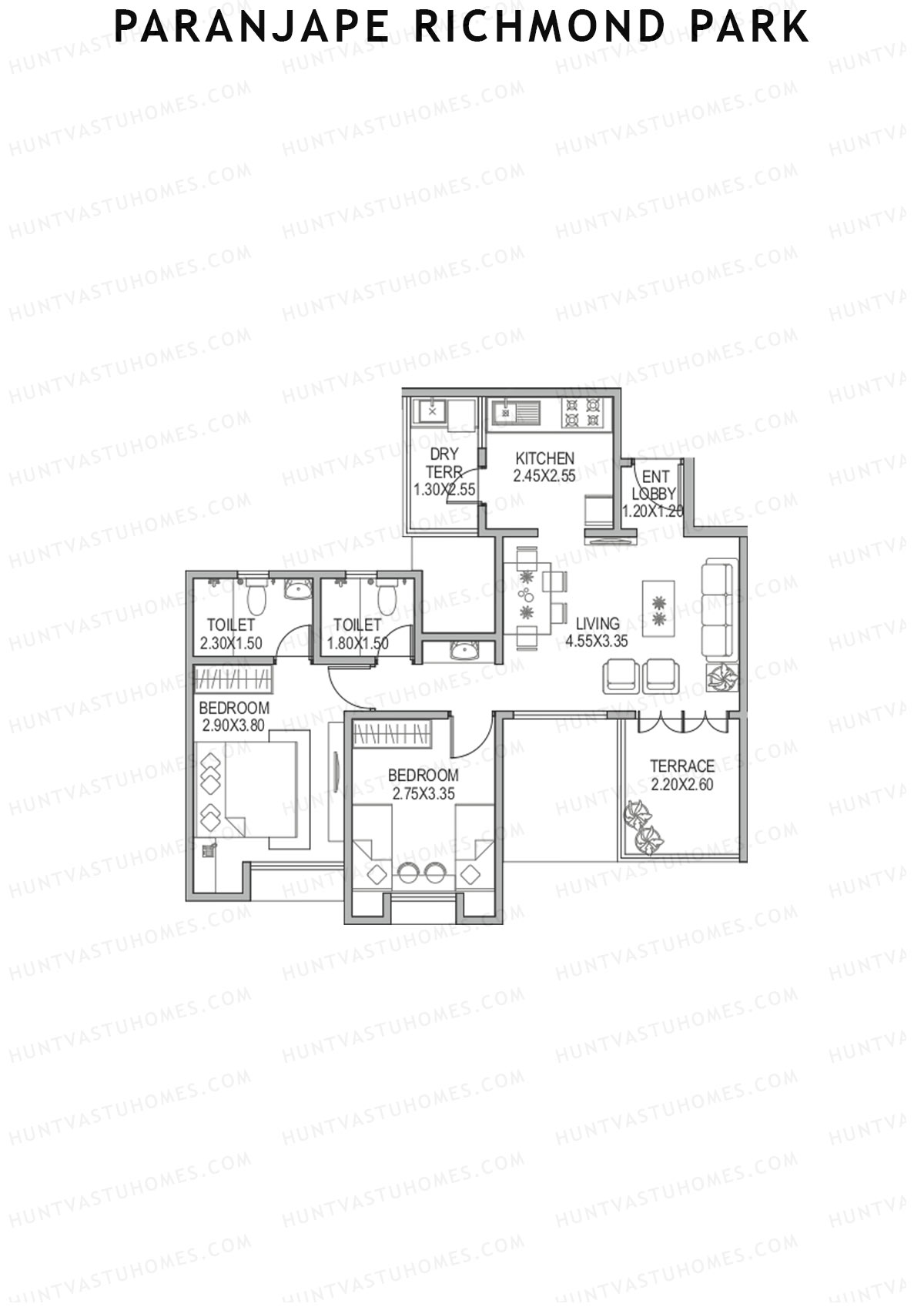 Paranjape Richmond Park Wing H Unit 1 Floor Plan