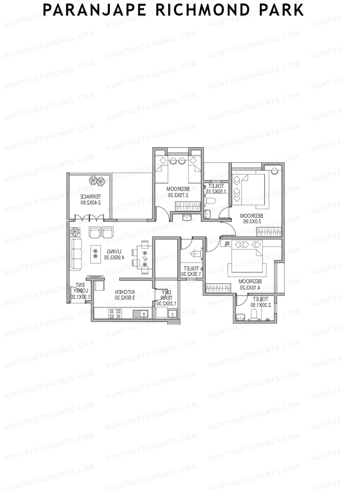 Paranjape Richmond Park Wing H Unit 3 Floor Plan