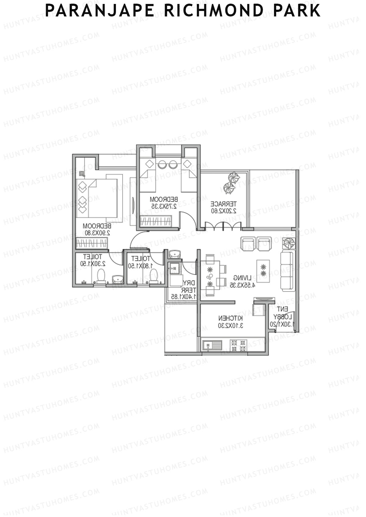 Paranjape Richmond Park Wing H Unit 4 Floor Plan
