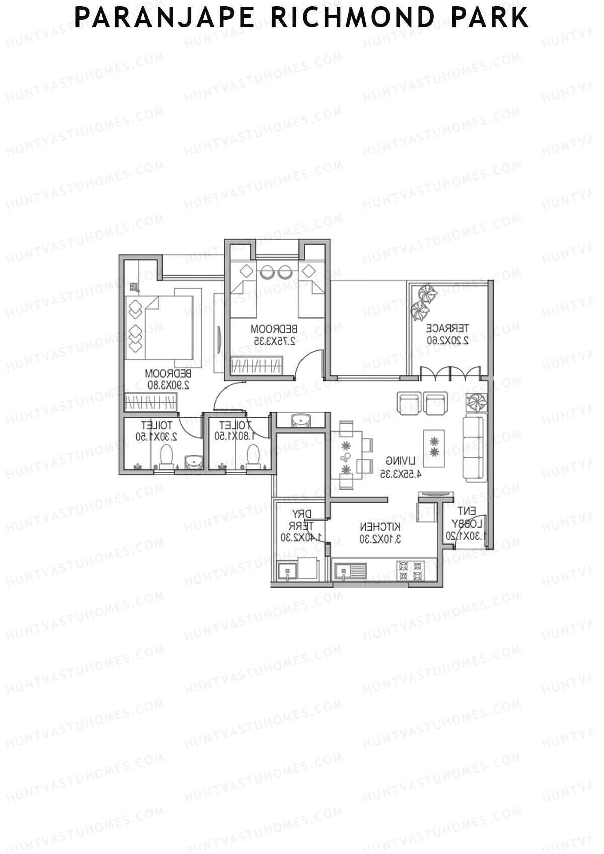 Paranjape Richmond Park Wing H Unit 4 Floor Plan