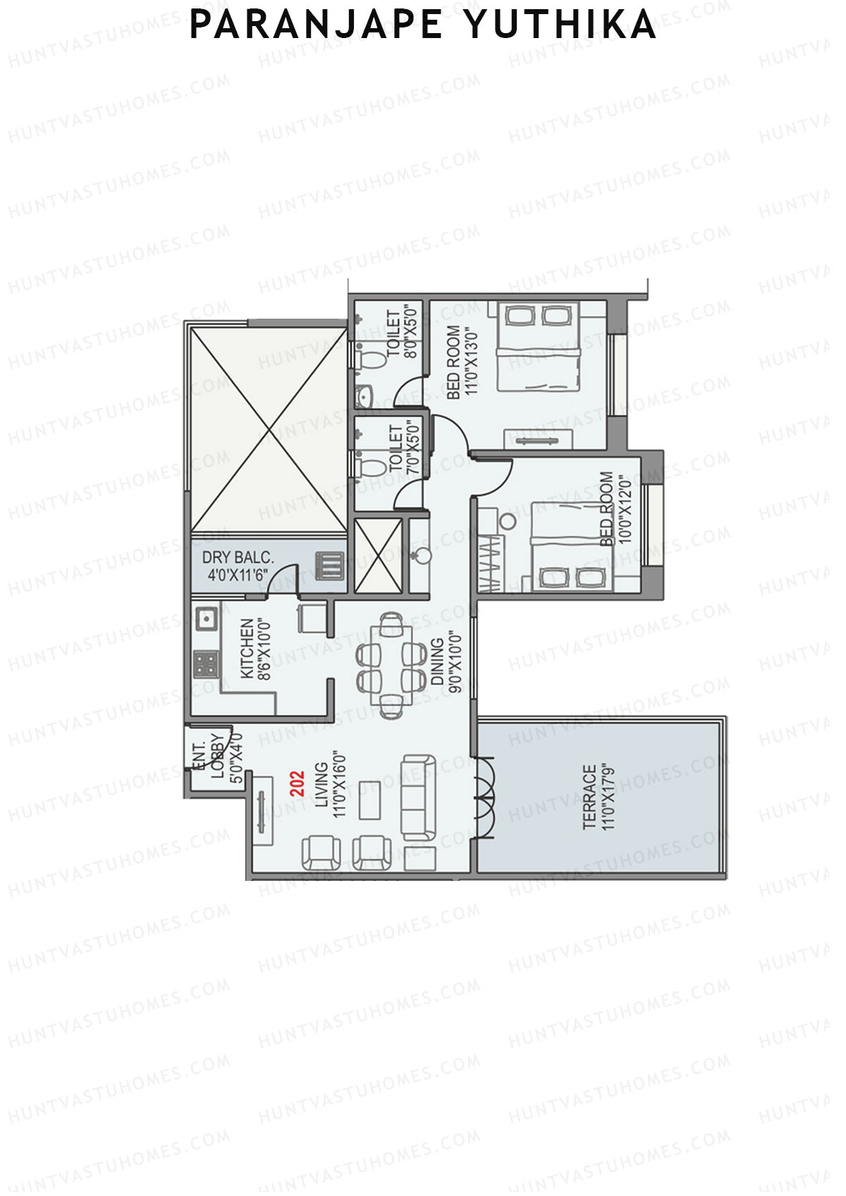 Paranjape Yuthika Tower A Unit 2 Floor Plan