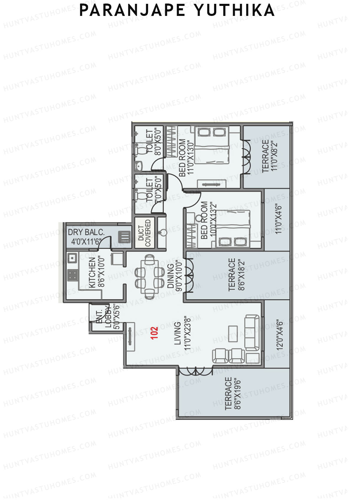 Paranjape Yuthika Tower A Unit 2 Floor Plan