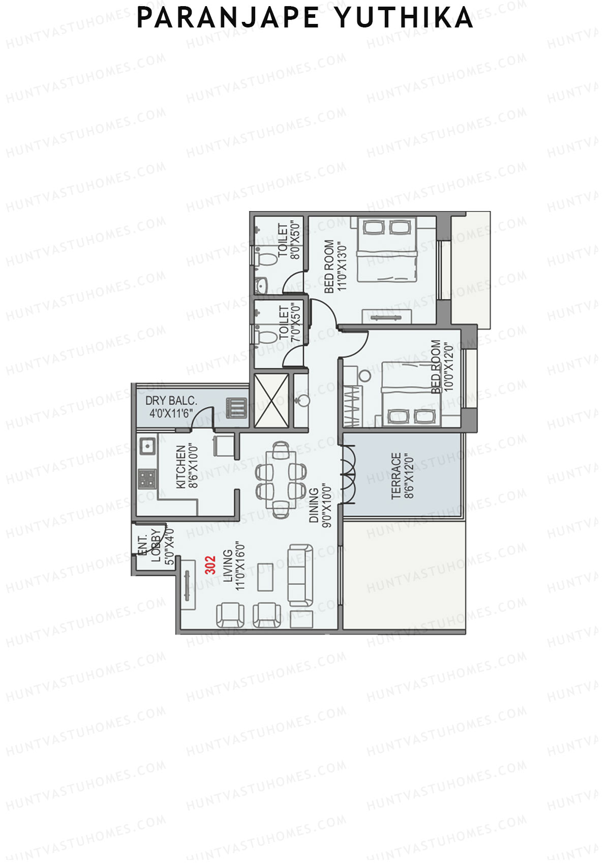 Paranjape Yuthika Tower A Unit 2 Floor Plan