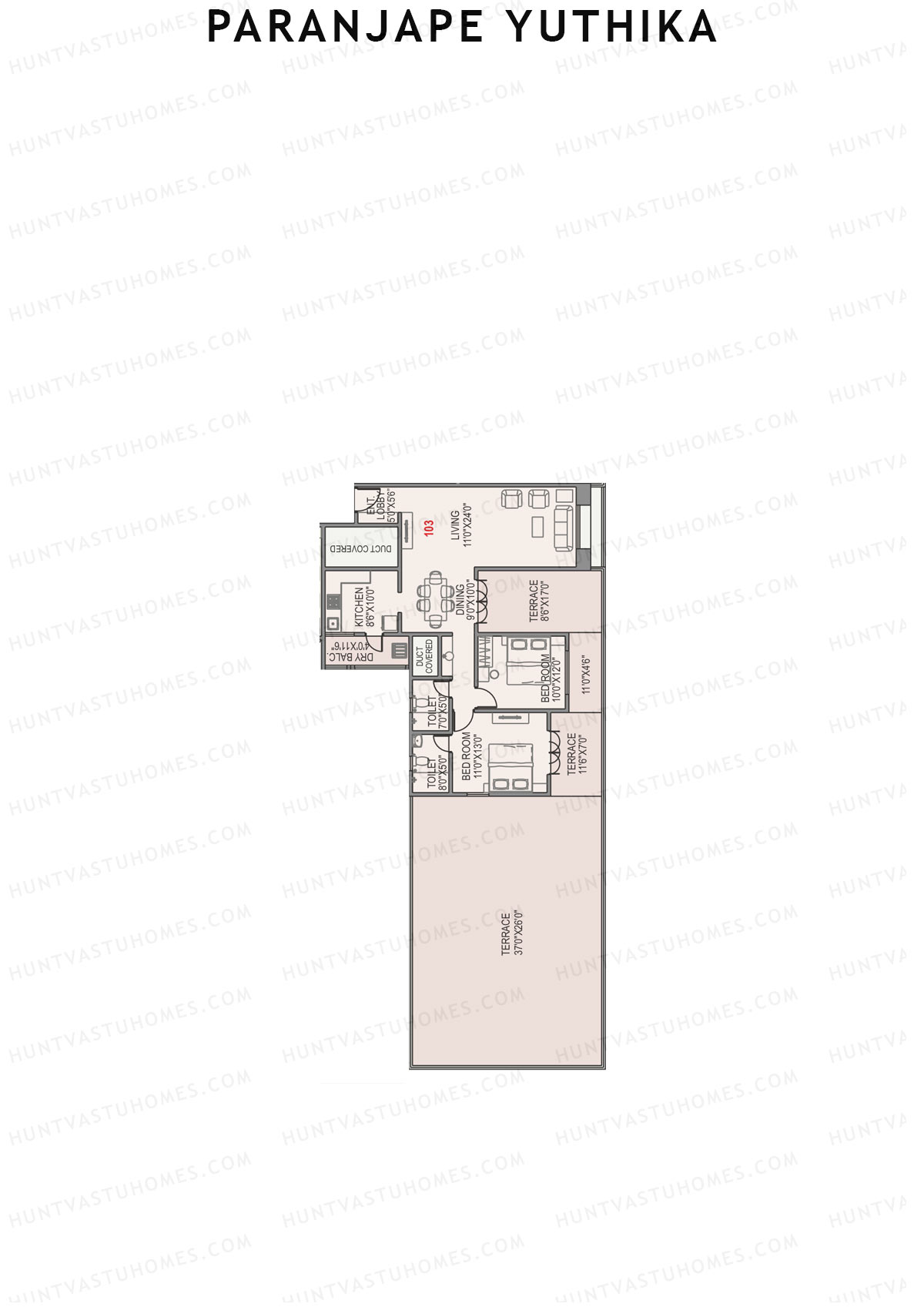 Paranjape Yuthika Tower A Unit 3 Floor Plan