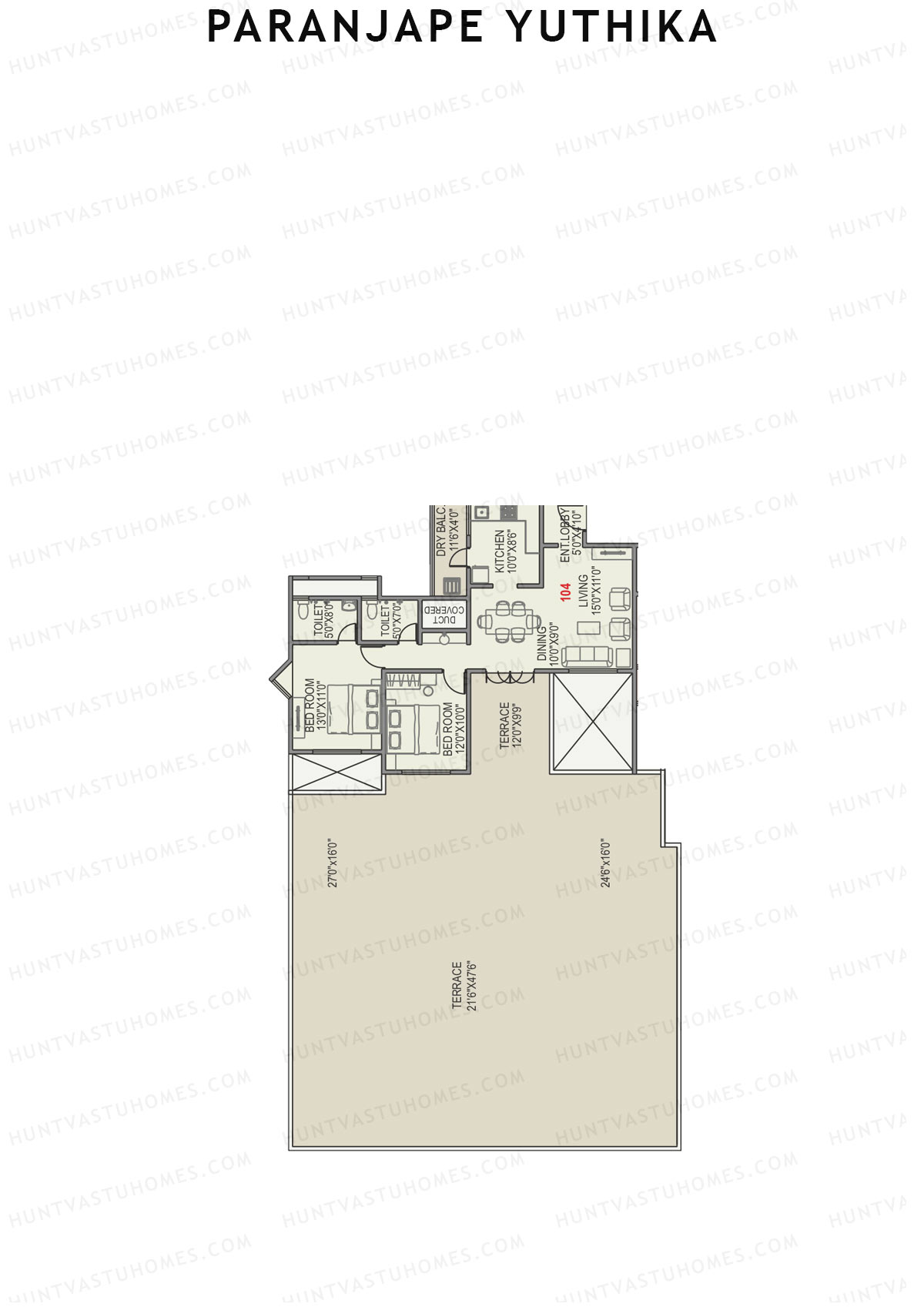 Paranjape Yuthika Tower A Unit 4 Floor Plan