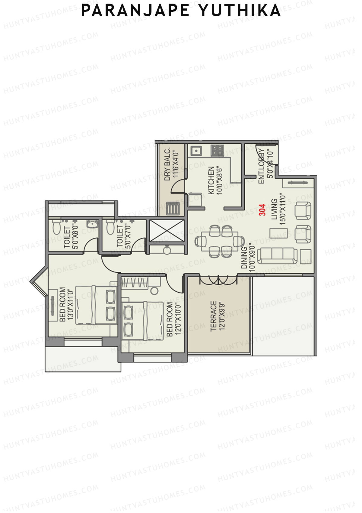 Paranjape Yuthika Tower A Unit 4 Floor Plan