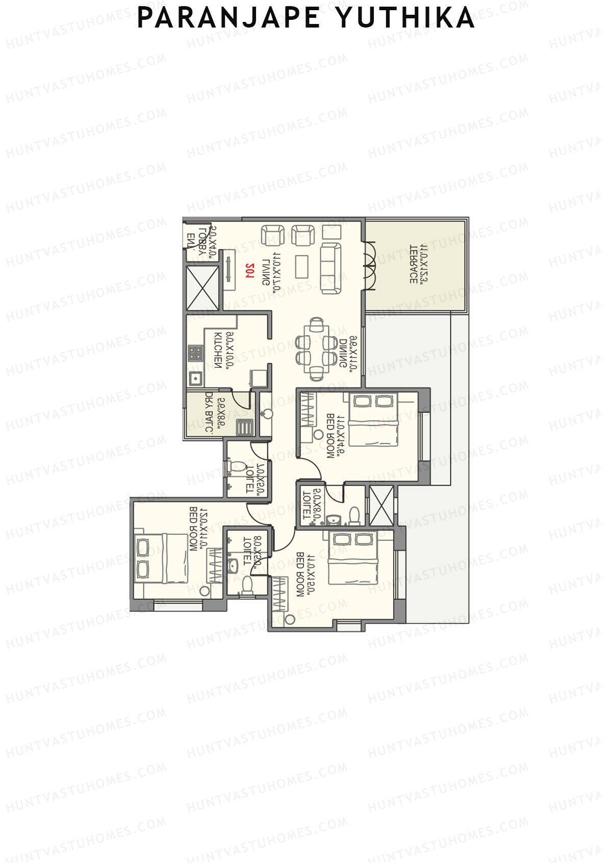 Paranjape Yuthika Tower B Unit 1 Floor Plan