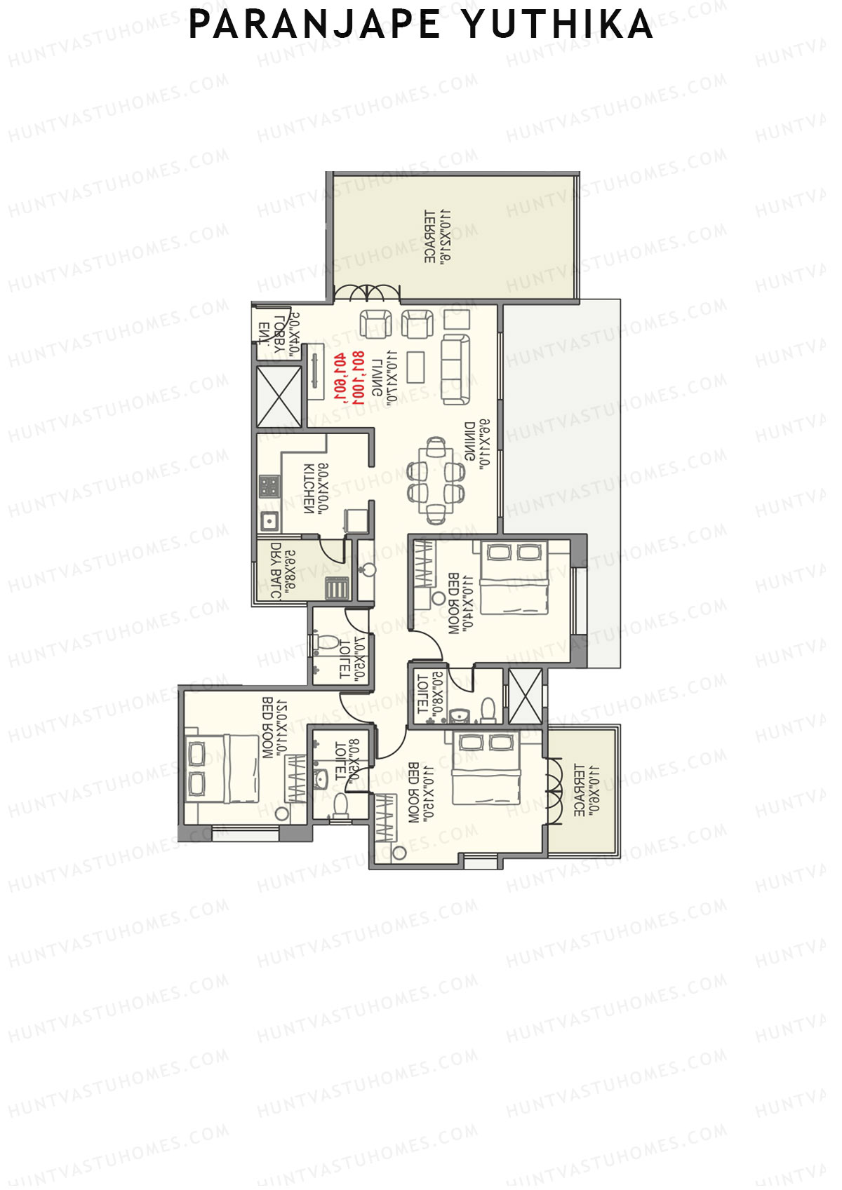 Paranjape Yuthika Tower B Unit 1 Floor Plan