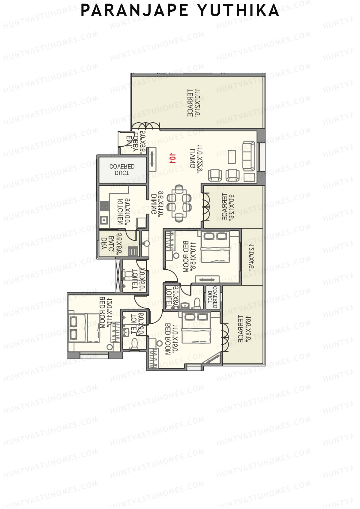 Paranjape Yuthika Tower B Unit 1 Floor Plan