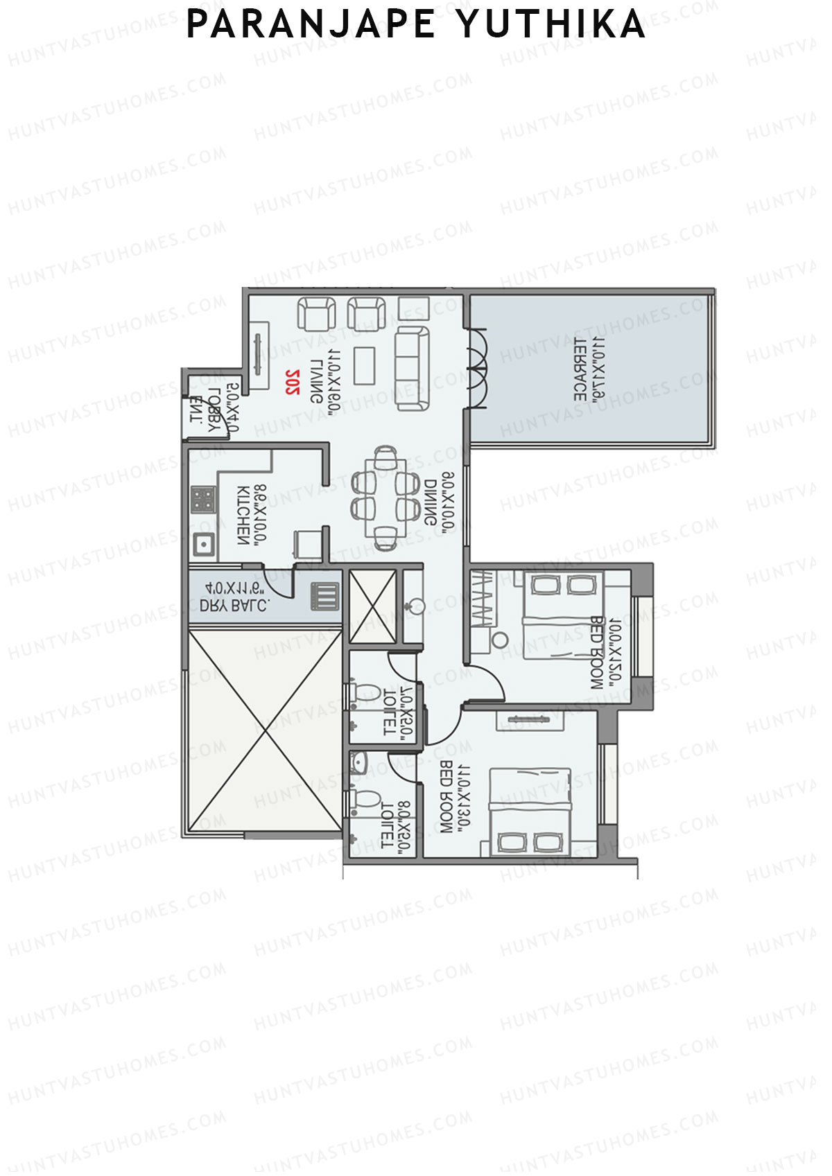 Paranjape Yuthika Tower B Unit 2 Floor Plan