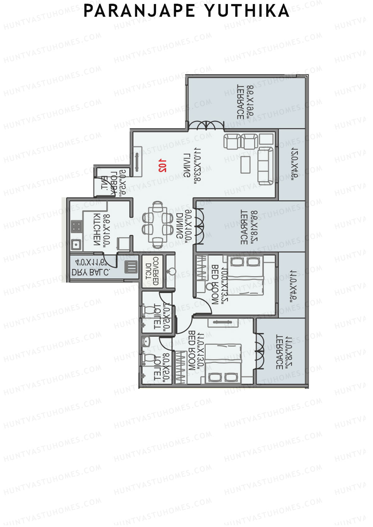 Paranjape Yuthika Tower B Unit 2 Floor Plan