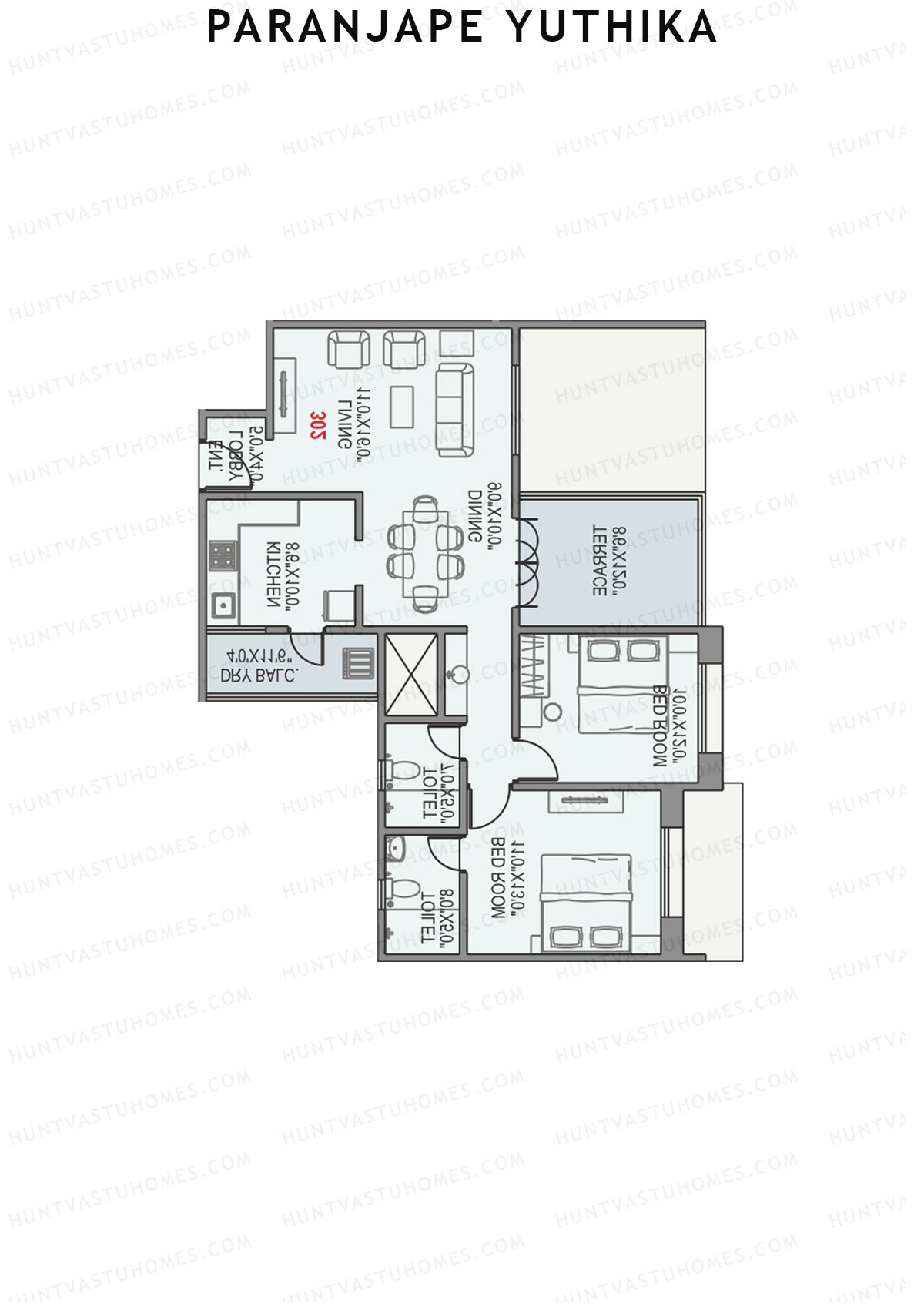 Paranjape Yuthika Tower B Unit 2 Floor Plan