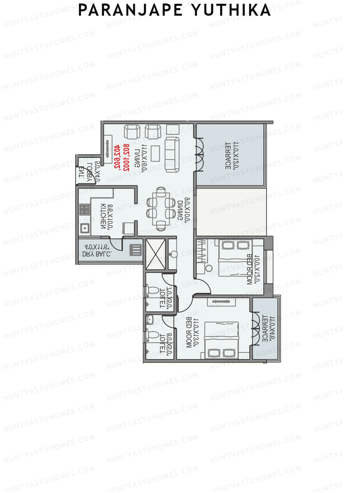 Paranjape Yuthika Tower B Unit 2 Floor Plan