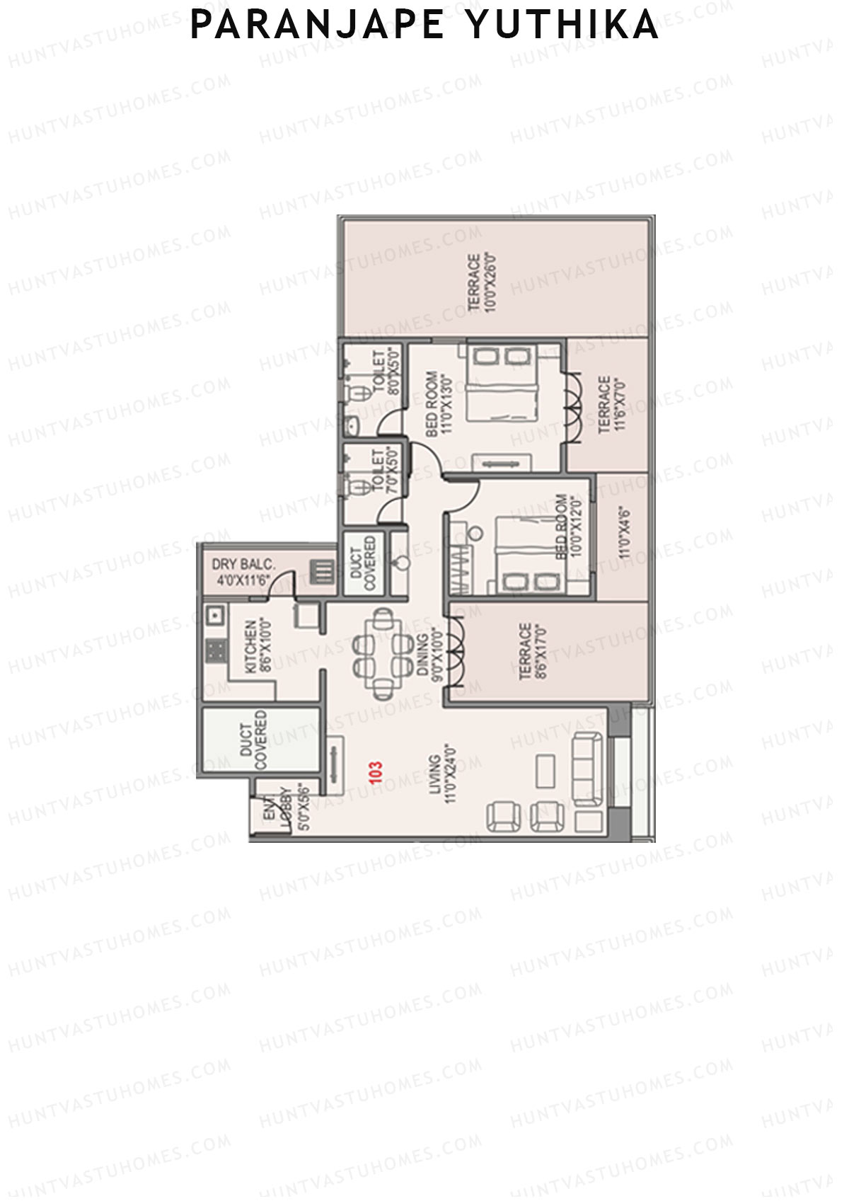 Paranjape Yuthika Tower B Unit 3 Floor Plan