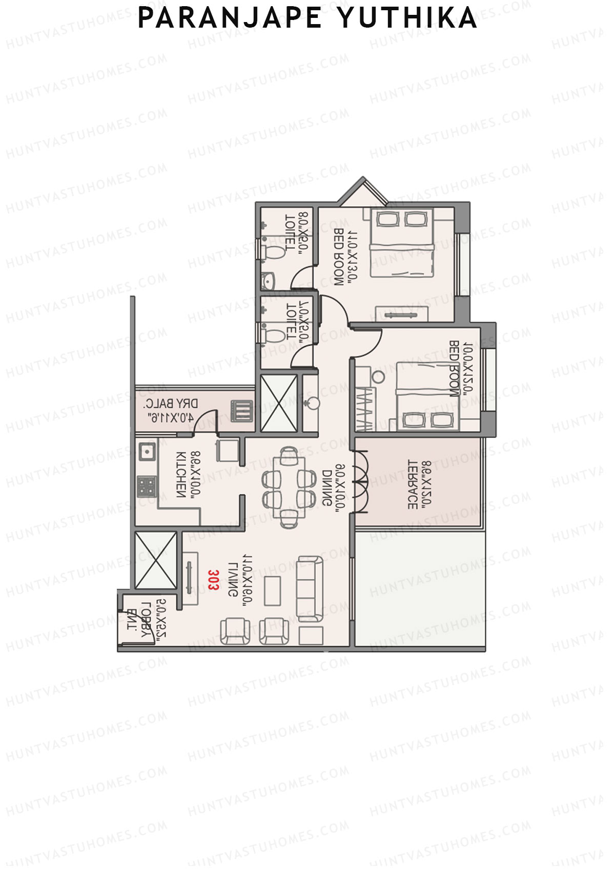 Paranjape Yuthika Tower B Unit 3 Floor Plan