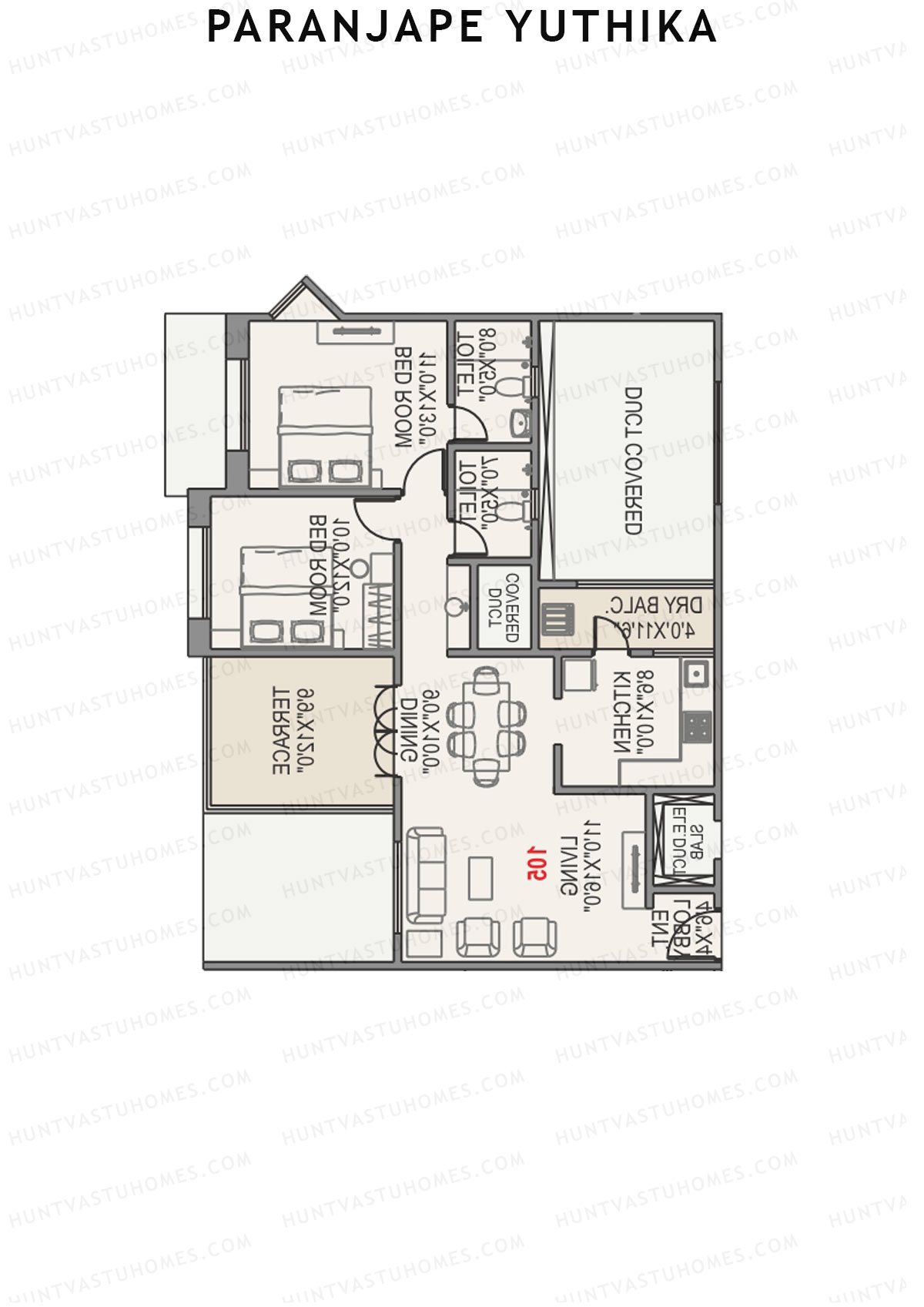 Paranjape Yuthika Tower B Unit 5 Floor Plan