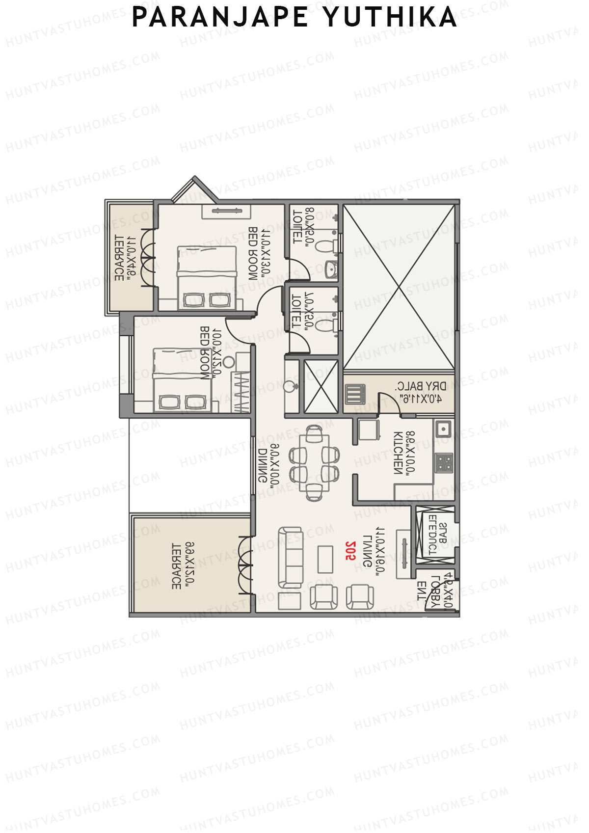 Paranjape Yuthika Tower B Unit 5 Floor Plan