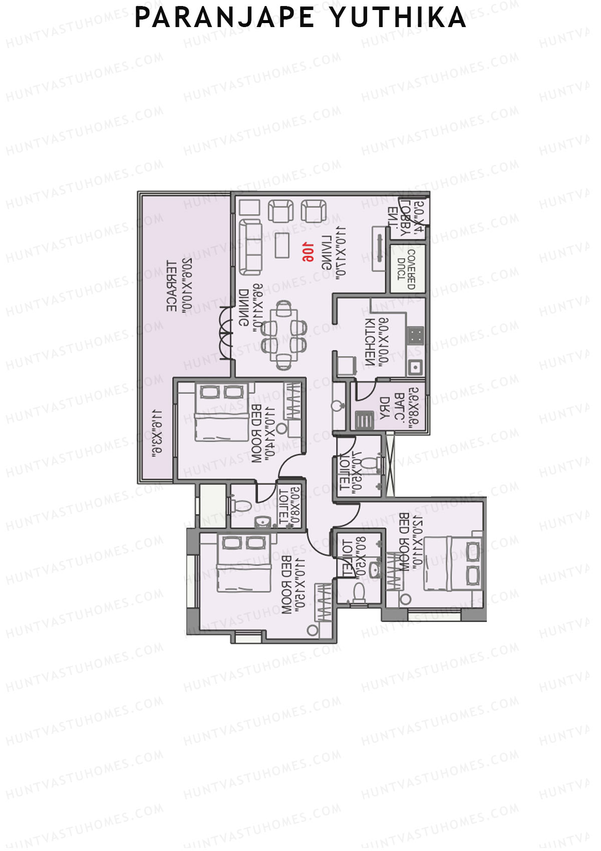 Paranjape Yuthika Tower B Unit 6 Floor Plan