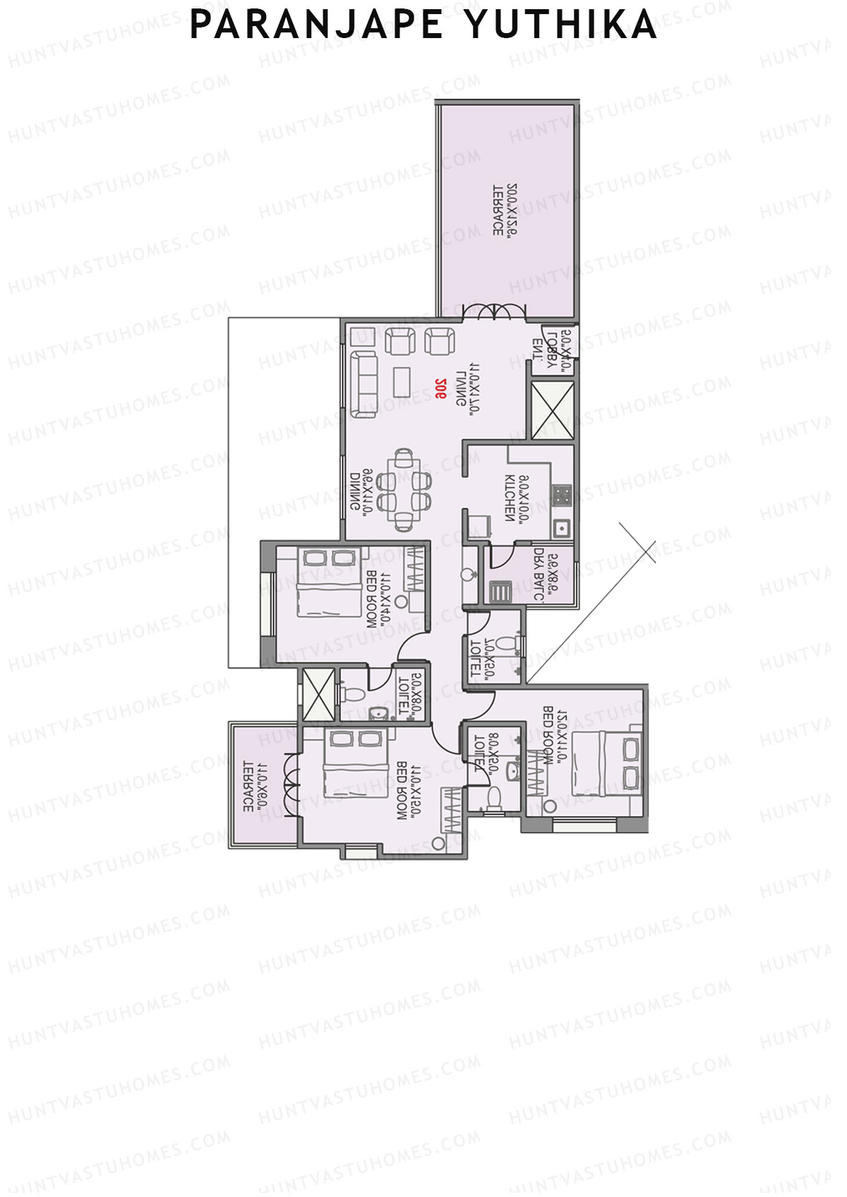 Paranjape Yuthika Tower B Unit 6 Floor Plan