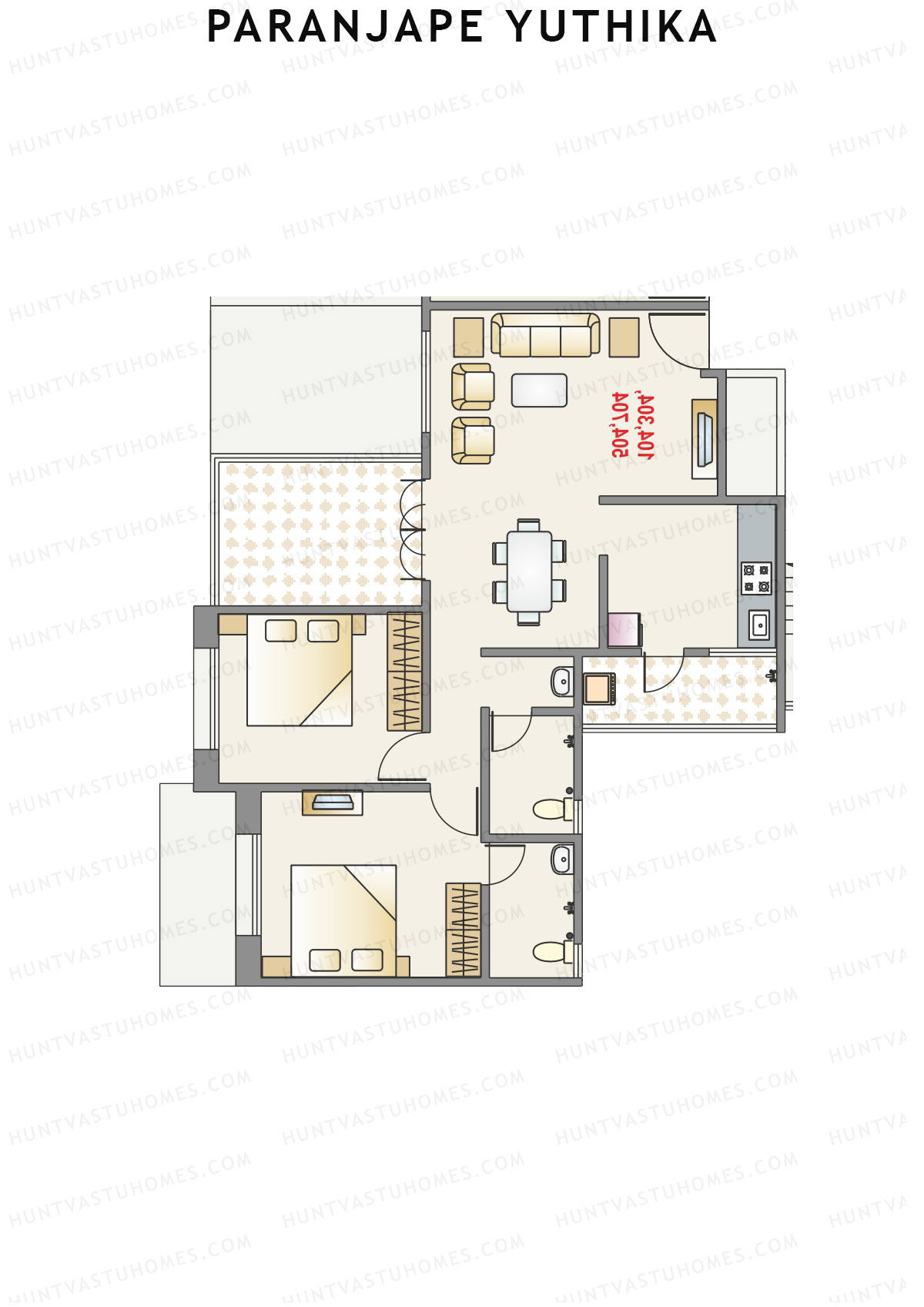 Paranjape Yuthika Tower I Unit 1 Floor Plan