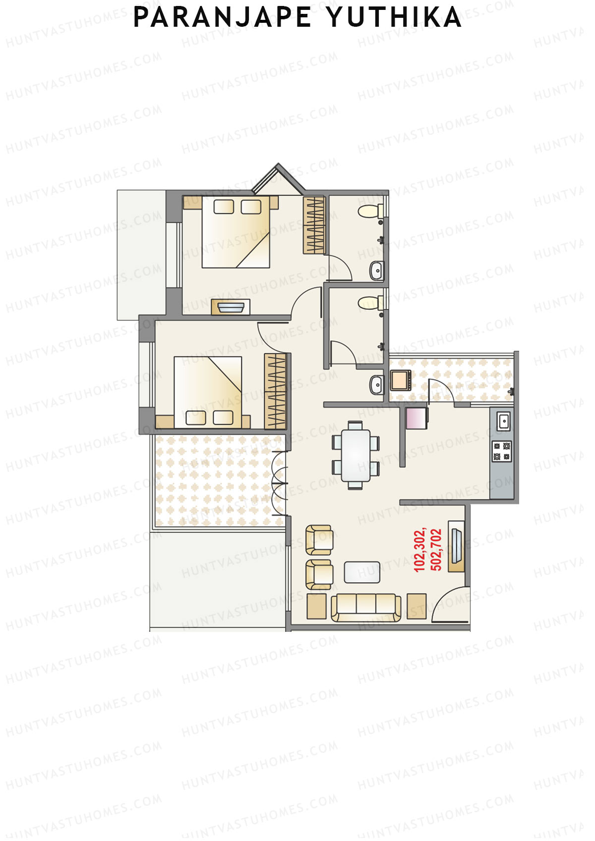 Paranjape Yuthika Tower I Unit 2 Floor Plan