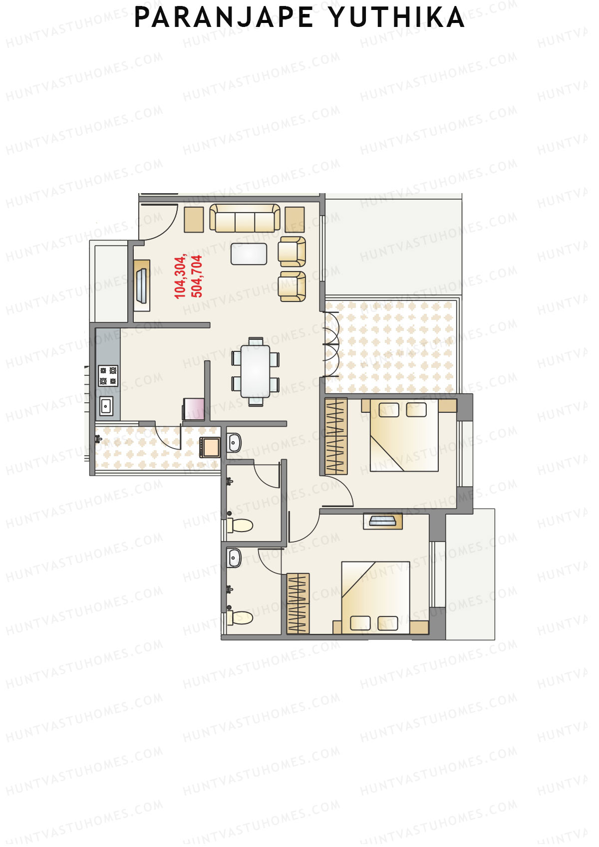 Paranjape Yuthika Tower I Unit 4 Floor Plan