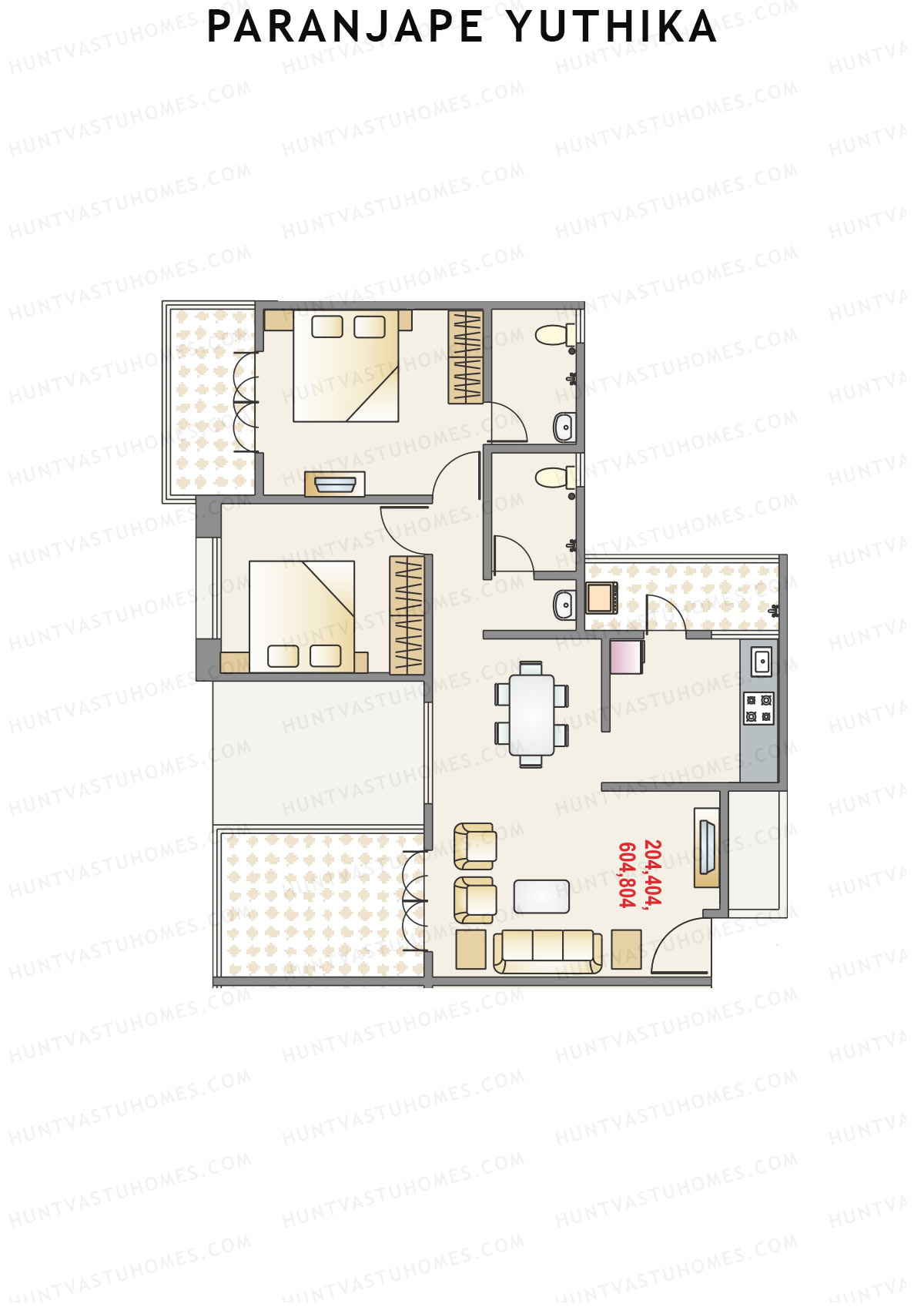 Paranjape Yuthika Tower K Unit 2 Floor Plan