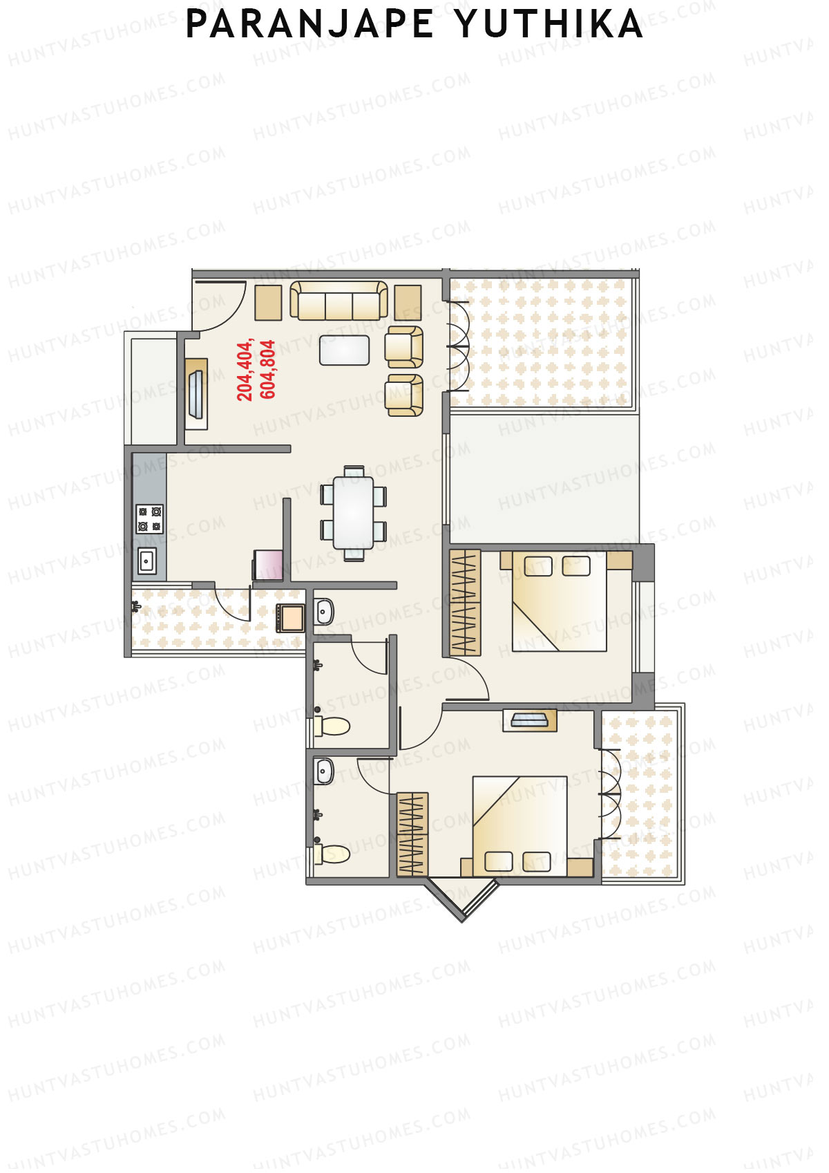 Paranjape Yuthika Tower K Unit 4 Floor Plan