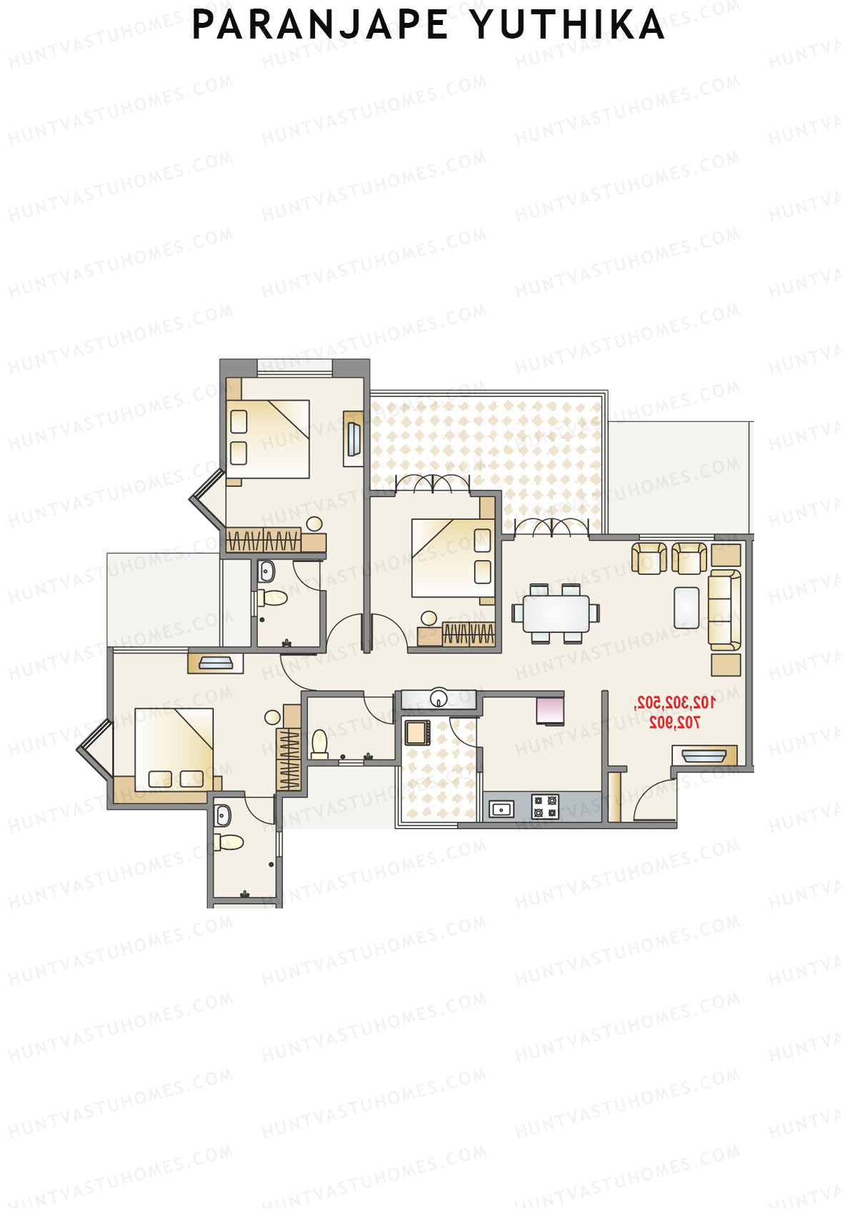 Paranjape Yuthika Tower P Unit 1 Floor Plan