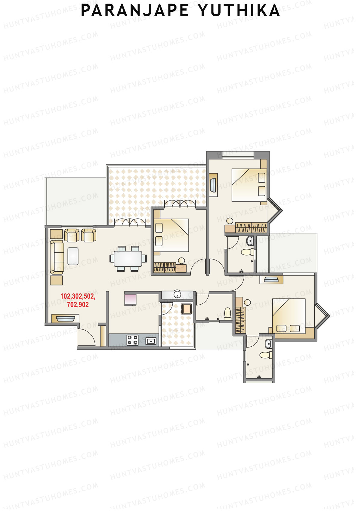 Paranjape Yuthika Tower P Unit 2 Floor Plan