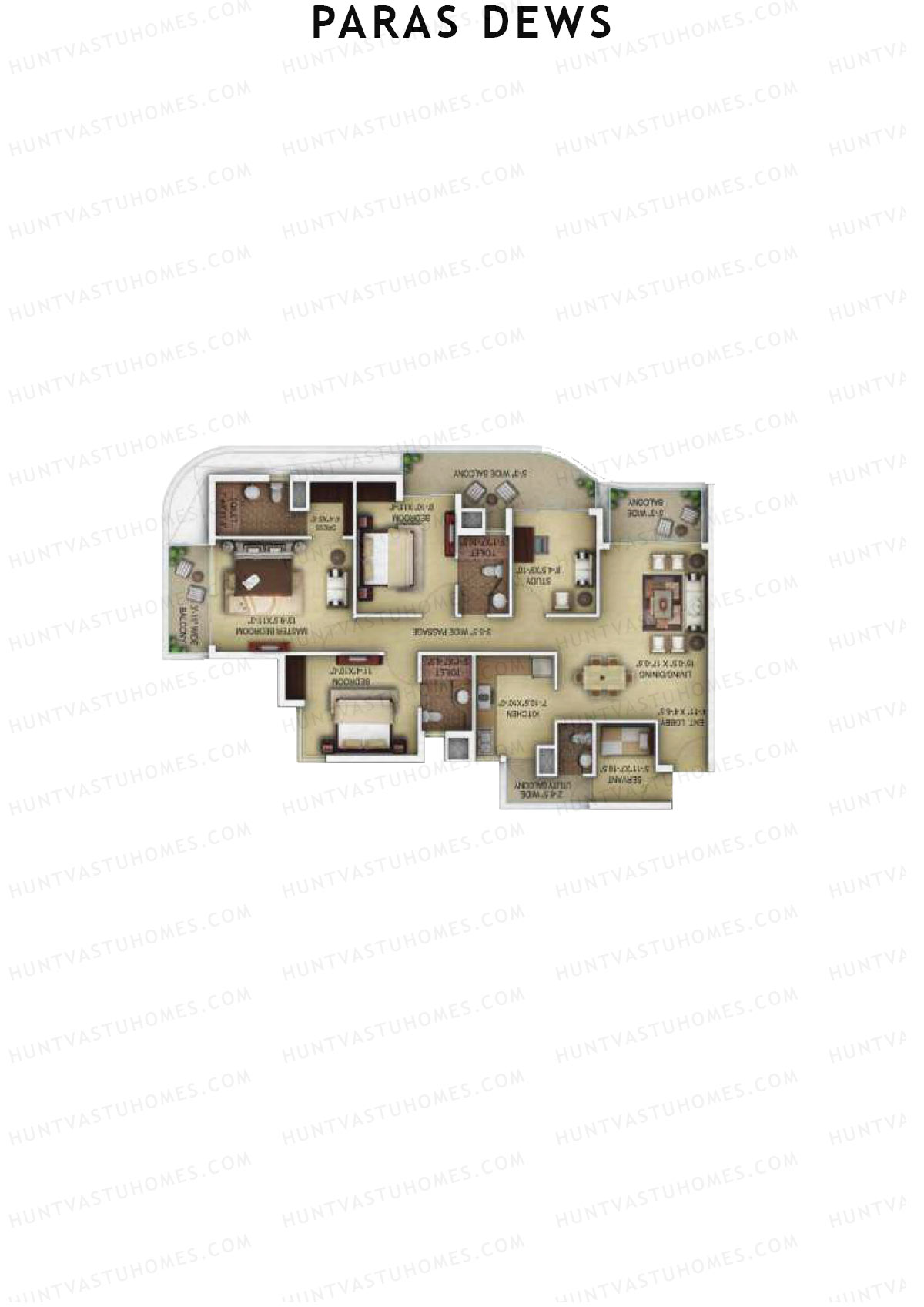 Paras Dews Tower A Unit 1 Floor Plan