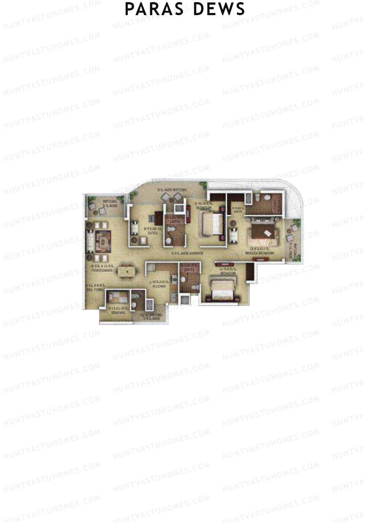 Paras Dews Tower A Unit 2 Floor Plan