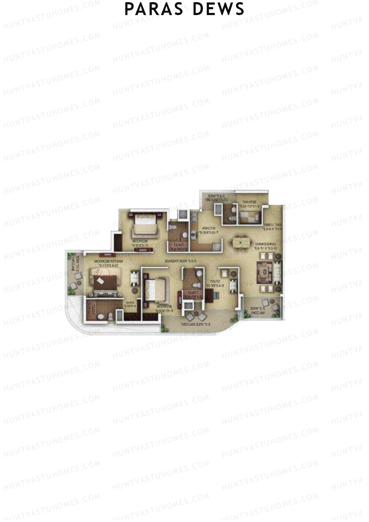 Paras Dews Tower A Unit 4 Floor Plan