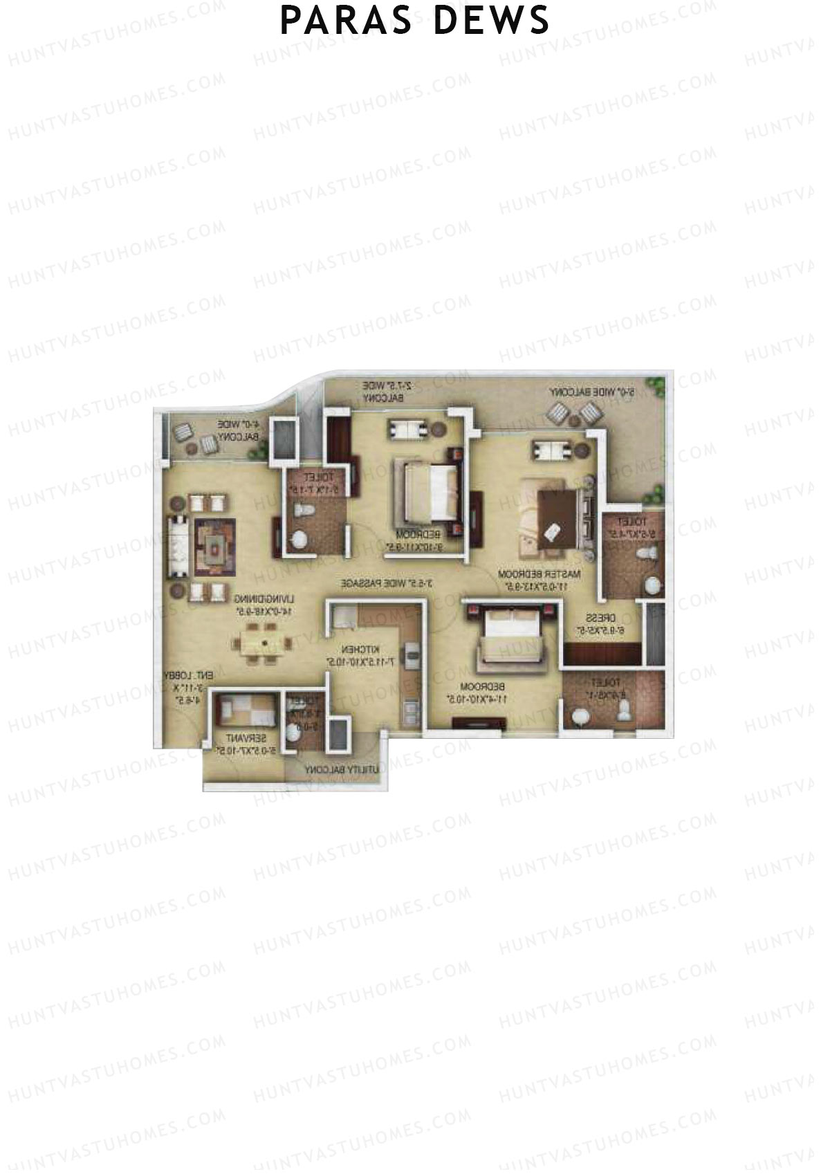 Paras Dews Tower B Unit 2 Floor Plan