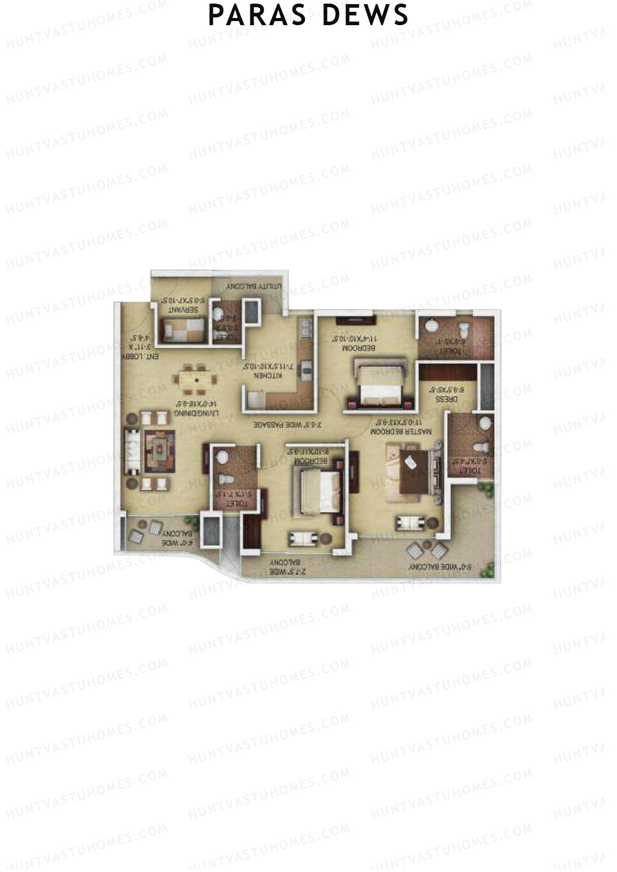 Paras Dews Tower B Unit 5 Floor Plan
