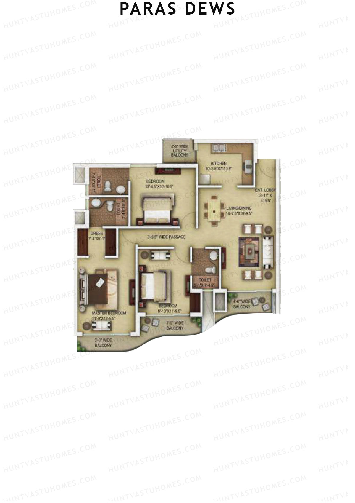 Paras Dews Tower B Unit 6 Floor Plan