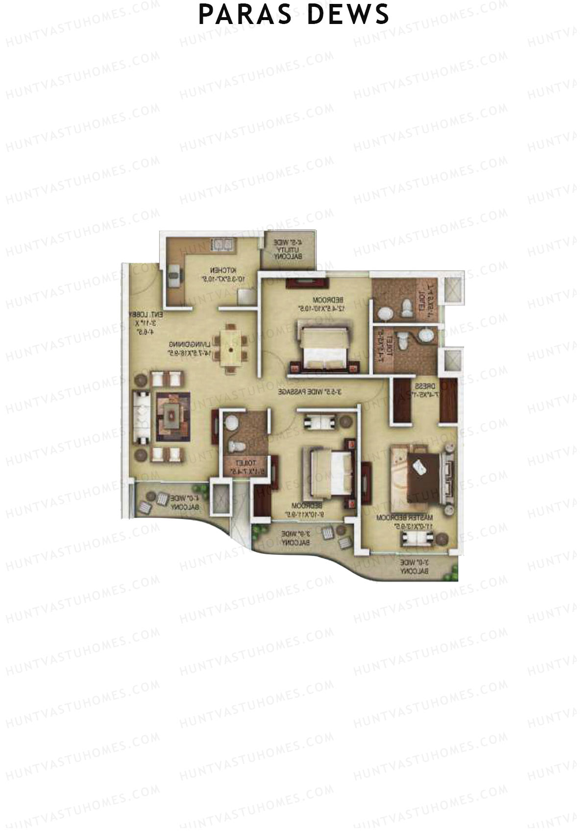 Paras Dews Tower B Unit 7 Floor Plan
