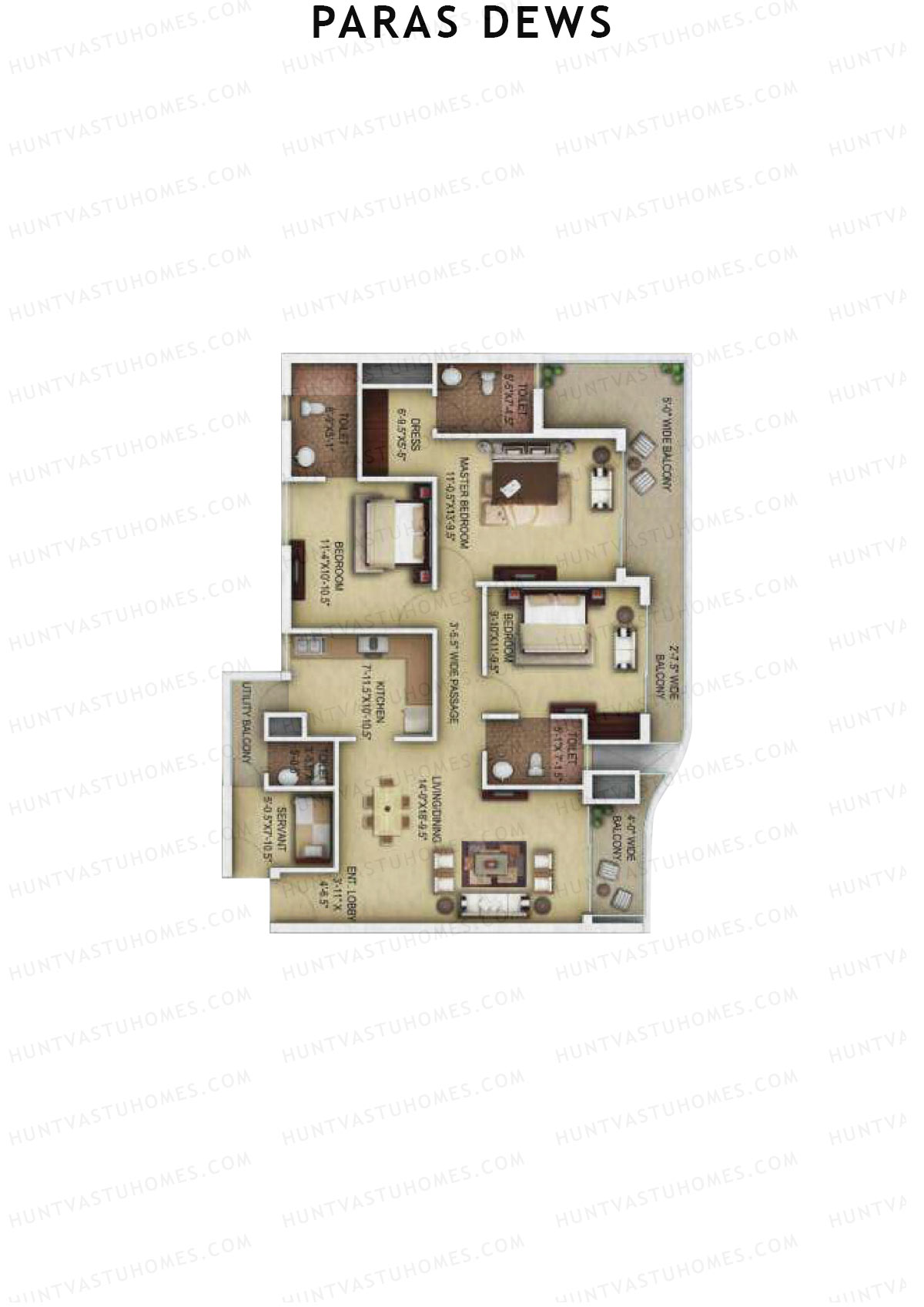 Paras Dews Tower C Unit 1 Floor Plan