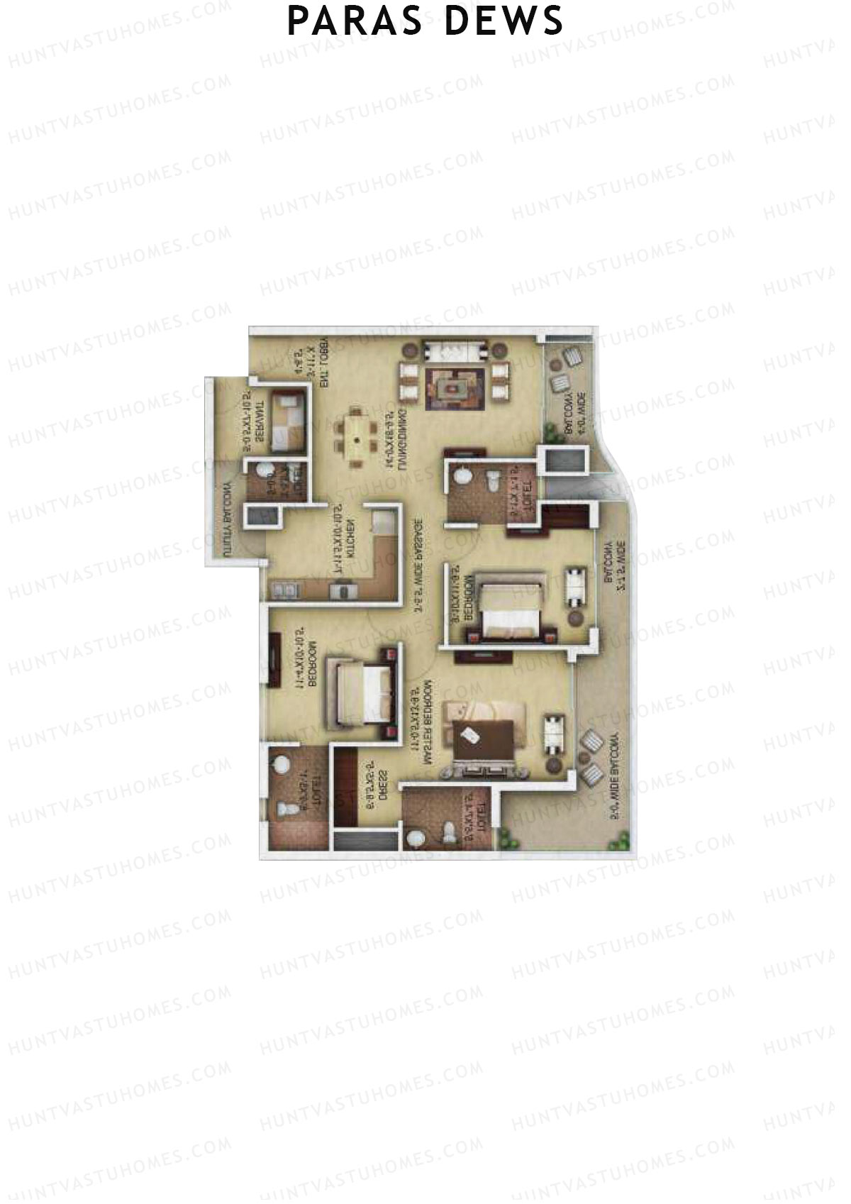 Paras Dews Tower C Unit 2 Floor Plan